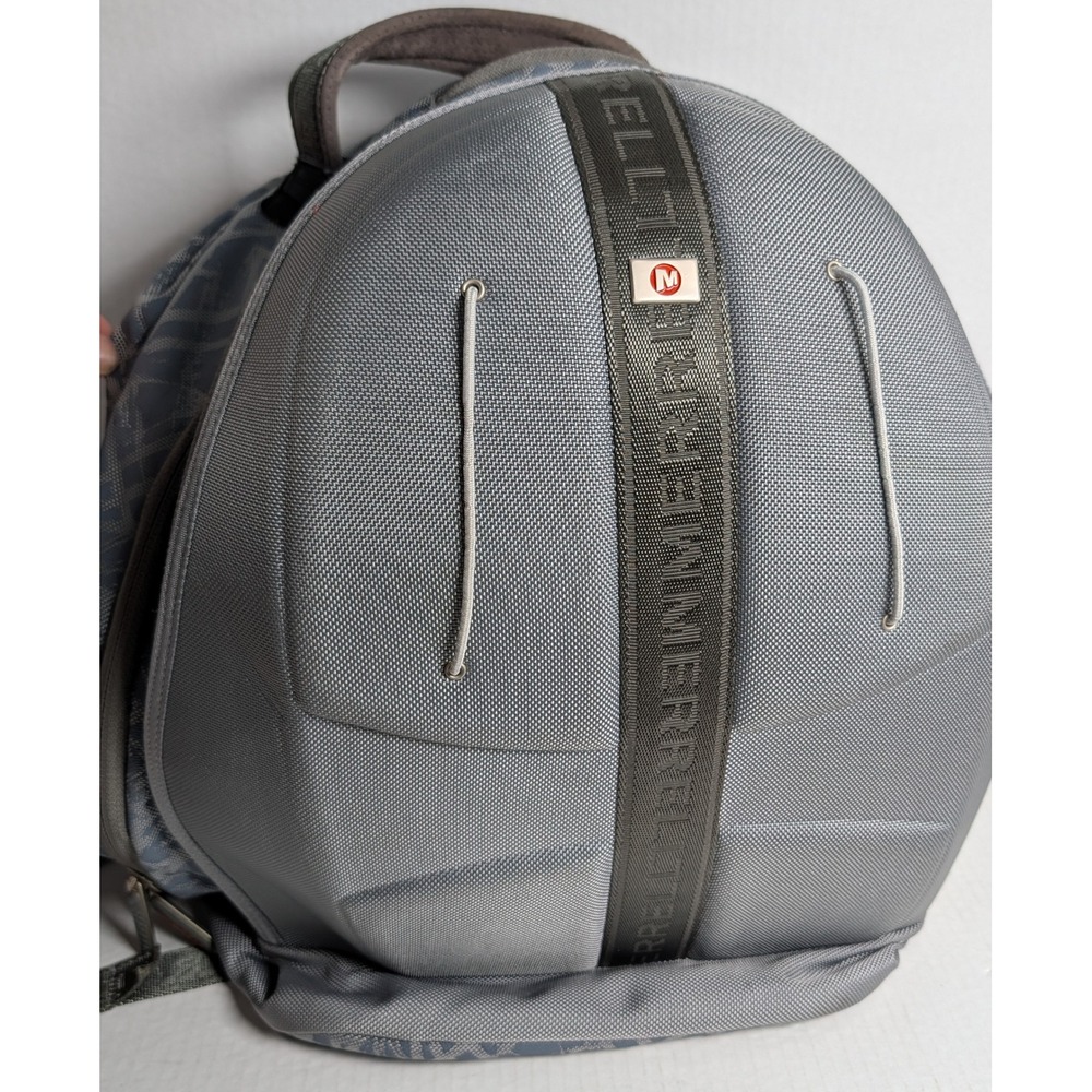 Merrell Gray Backpack Utility Organizer Laptop Travel Hiking Bag Orange Interior